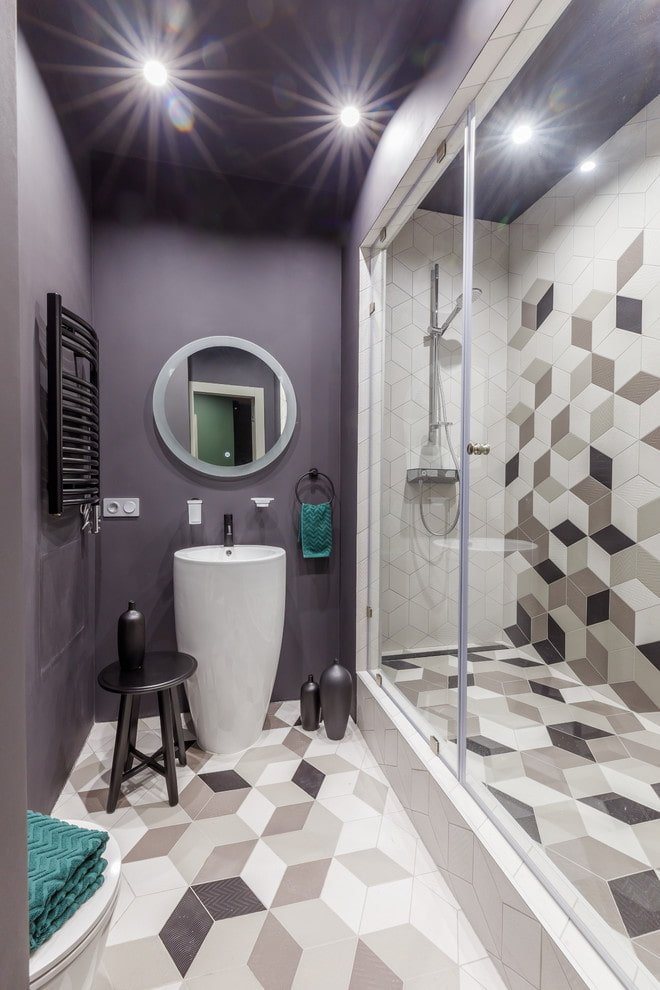 bagno grigio e viola