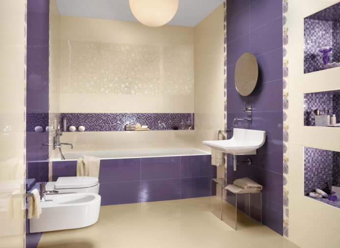 bagno viola e beige