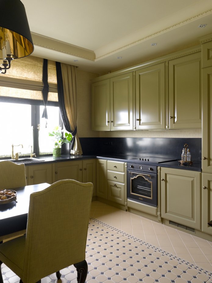 cucina verde scuro