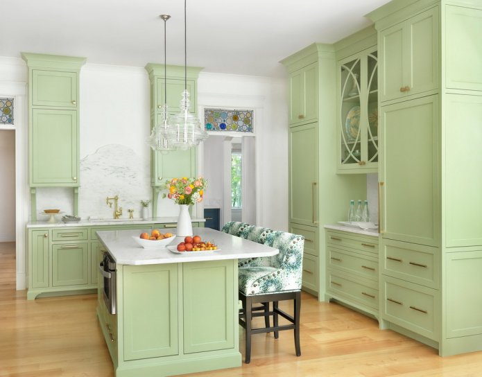 set da cucina verde chiaro