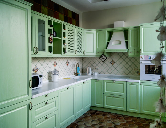 cucina verde chiaro