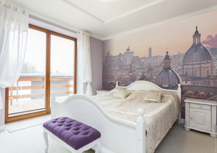 tulle bianco in camera da letto