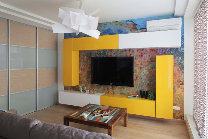 Stampa sulla parete con la TV