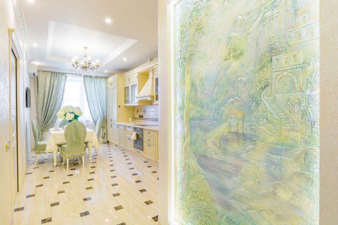 affresco su intonaco in tonalità pastello