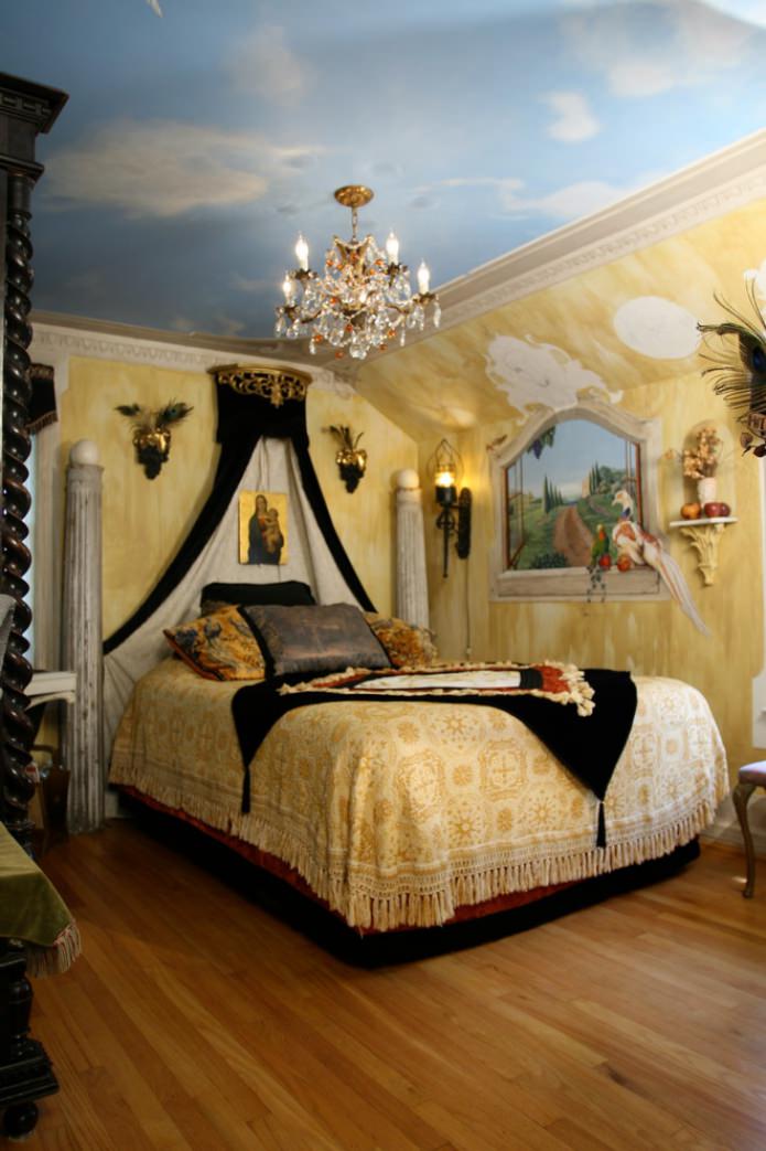affresco nella camera da letto
