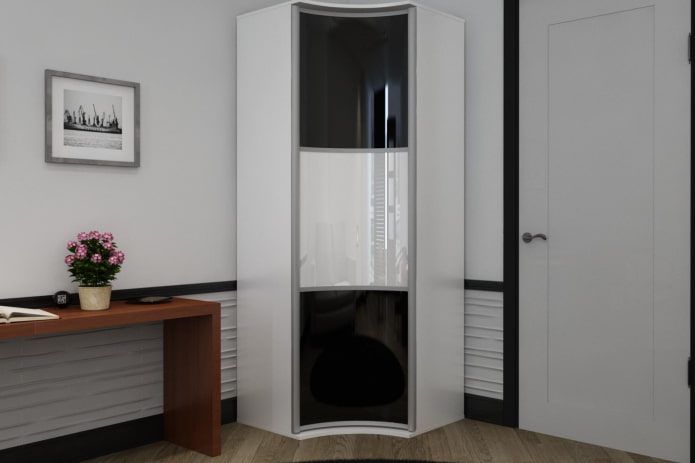 cabina armadio angolare all'interno del corridoio