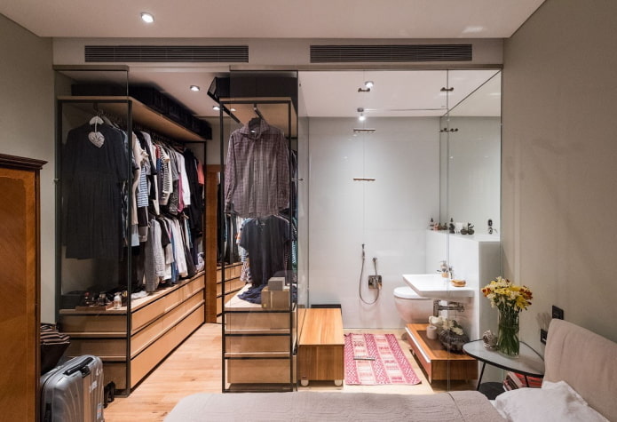 cabina armadio passante nell'interno della camera da letto