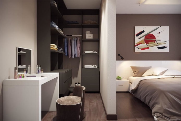 design dell'armadio nell'interno della camera da letto
