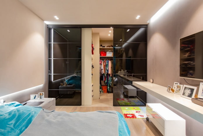 design dell'armadio nell'interno della camera da letto