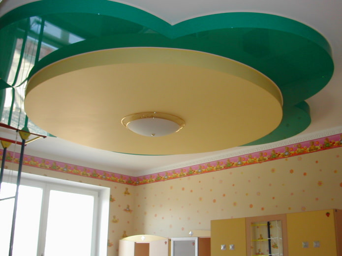 cartongesso multicolore e tensostruttura