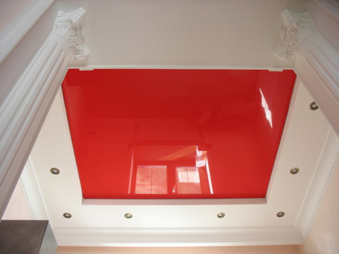 costruzione in cartongesso con tessuto elasticizzato lucido