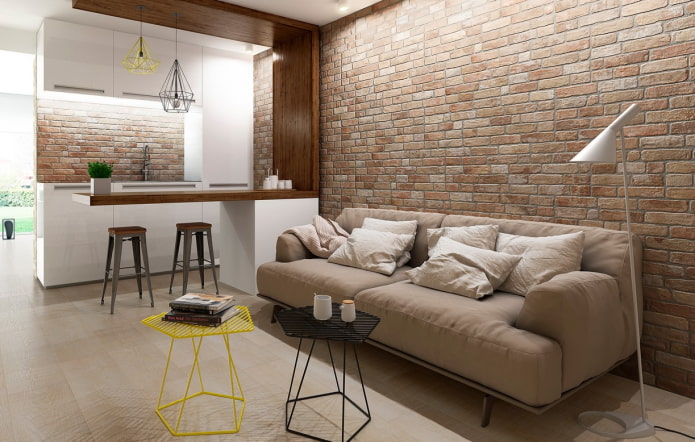 piastrelle in mattoni di gesso all'interno
