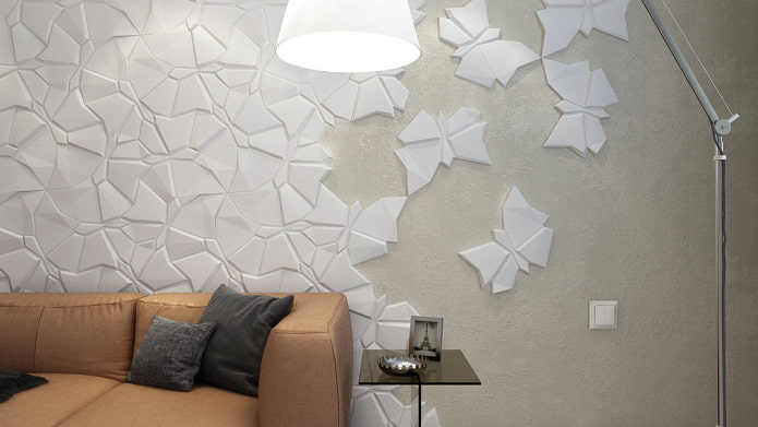 piastrelle di gesso di forma astratta all'interno