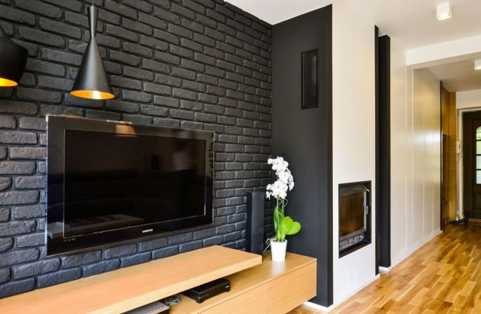 piastrelle di gesso nere all'interno