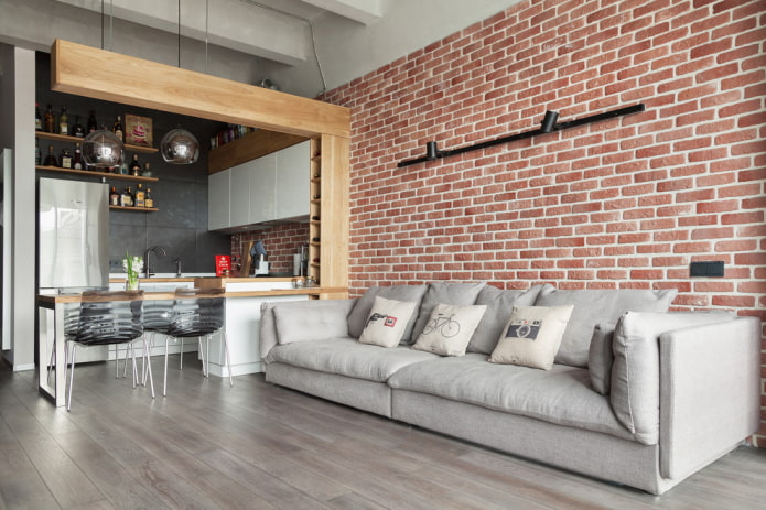 piastrelle di gesso negli interni in stile loft