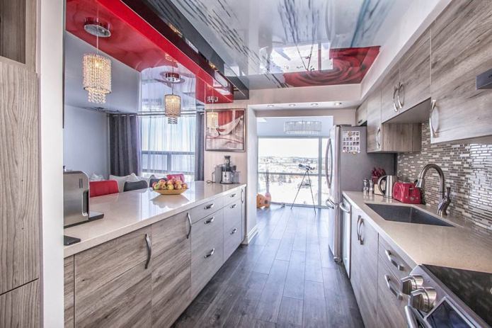 soffitto con un motivo in cucina