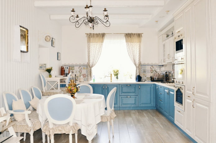 tovaglia per una cucina blu