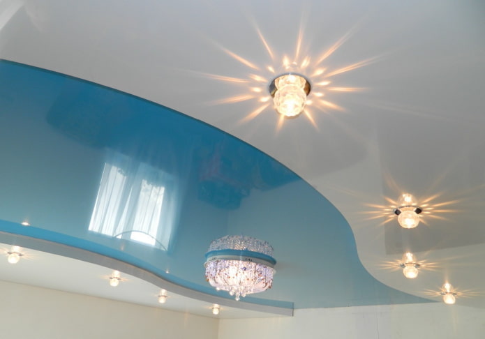 struttura del soffitto bianco e blu