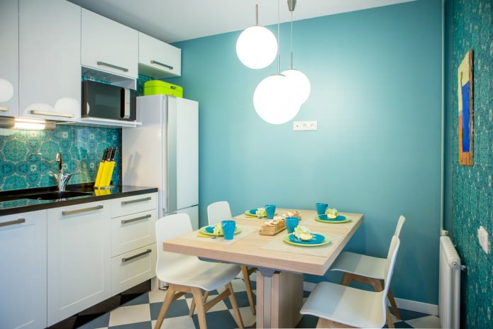 cucina nei toni del blu