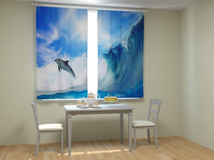 Tende con foto di delfini