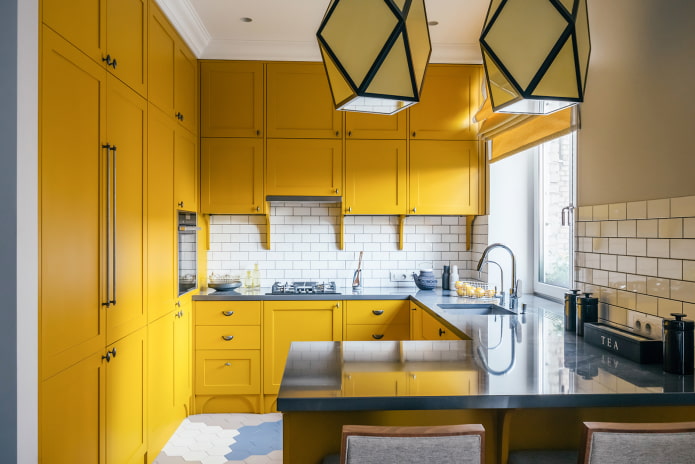 set da cucina senape