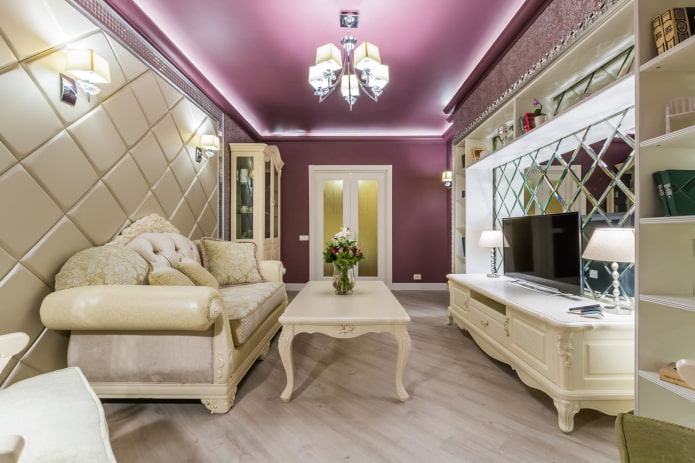 interno di un soggiorno beige in stile classico