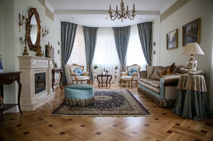 design del soggiorno in stile classico