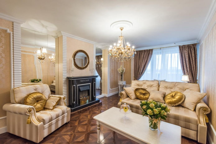 design del soggiorno in stile classico