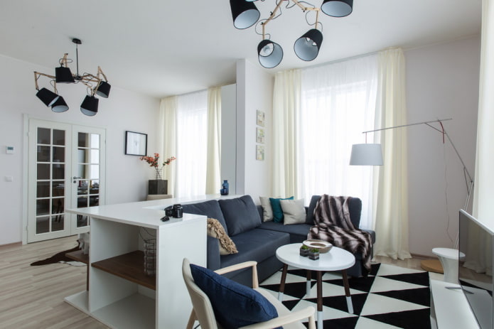 decorazioni e tessuti nel soggiorno in stile nordico