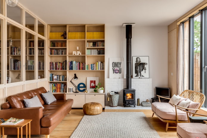 mobili per l'interno del soggiorno in stile nordico