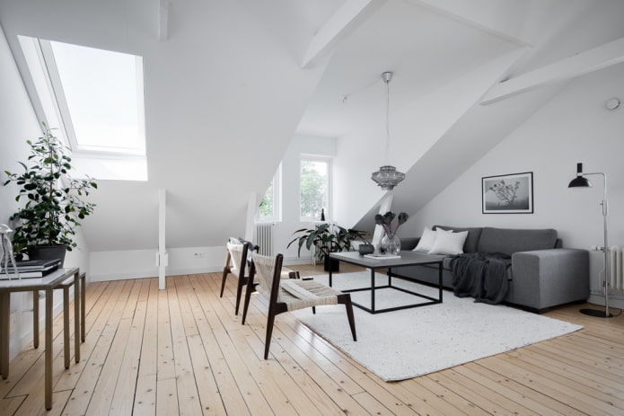 soggiorno in stile nordico all'interno della casa