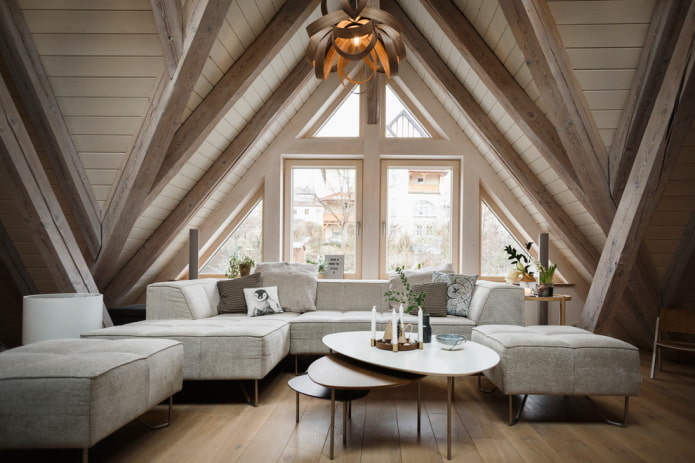soggiorno in stile nordico all'interno della casa