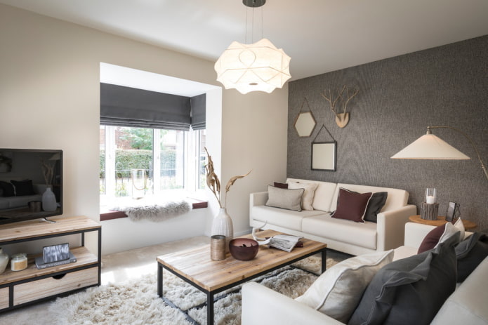 decorazione della parete del soggiorno in stile nordico