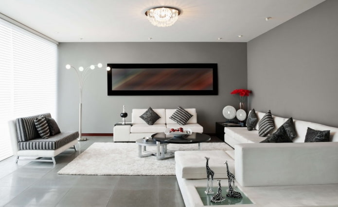 Interno soggiorno grigio