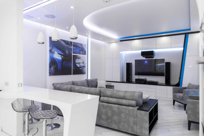 Soggiorno con sala cinema