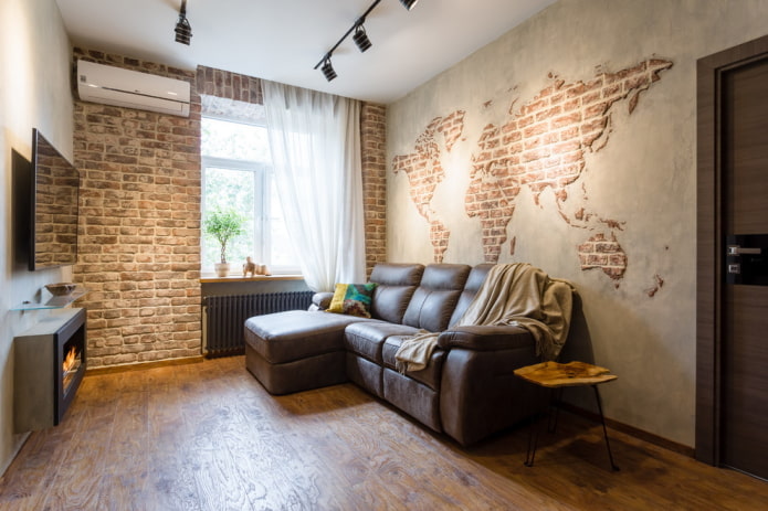 Piccolo soggiorno in stile loft