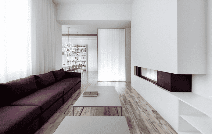 design degli interni del soggiorno in stile minimalista