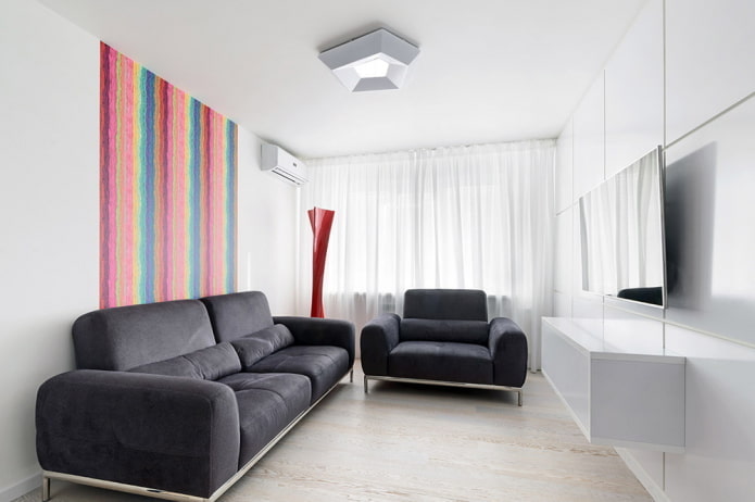 arredamento del soggiorno in stile minimalista