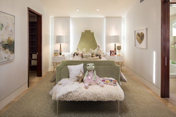 camera da bambina con letto verde