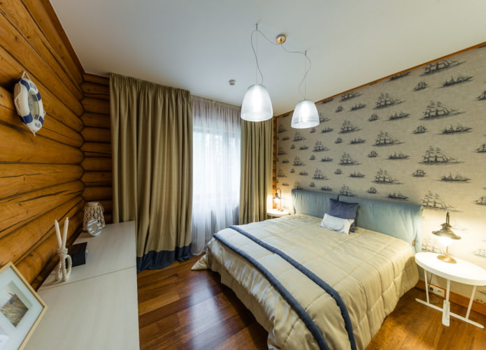 decorazione interna di una casa in tronchi