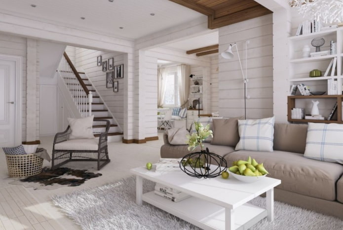 casa in tronchi in stile scandinavo 