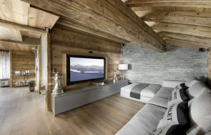 casa in tronchi in stile chalet