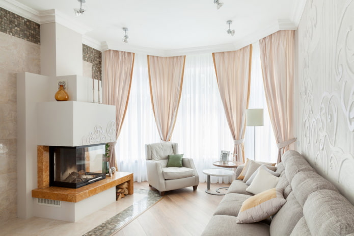 disposizione del soggiorno e suddivisione in zone all'interno della casa