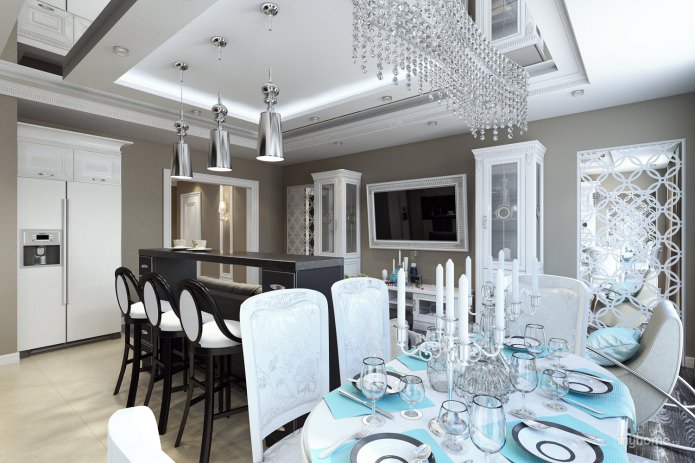Soffitto a due livelli con illuminazione
