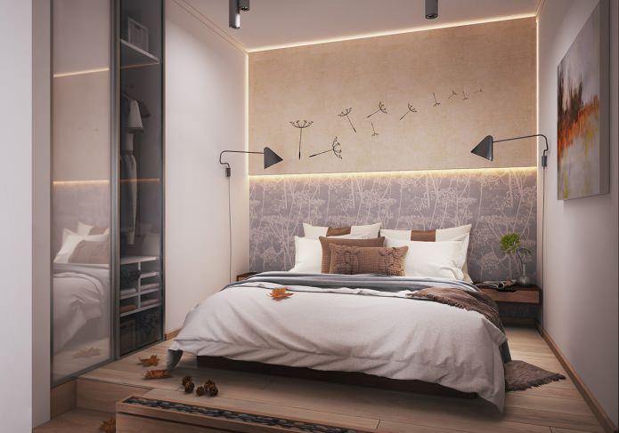 camera da letto in un appartamento di 40 mq.
