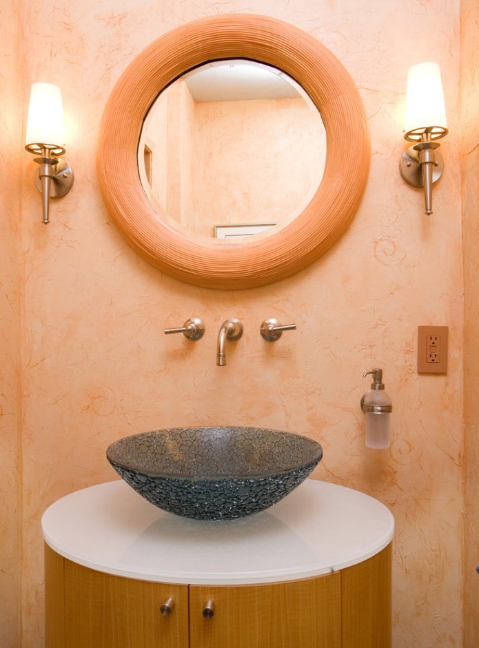 cornice color pesca per specchi