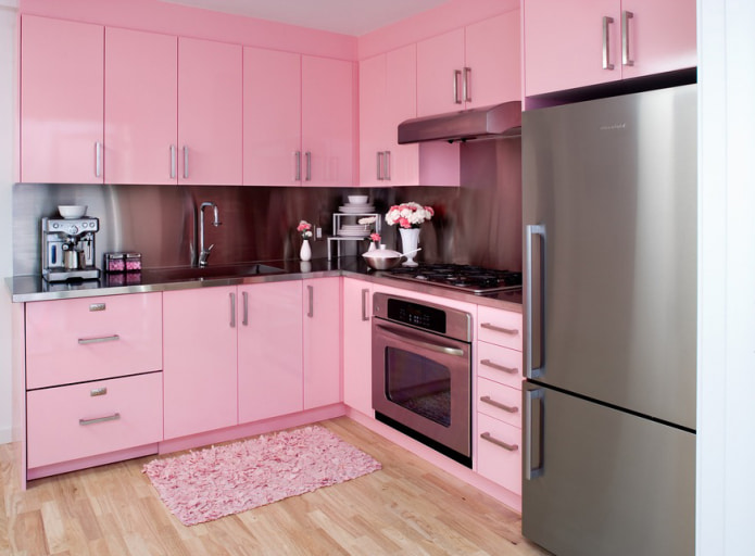 cucina rosa tenue
