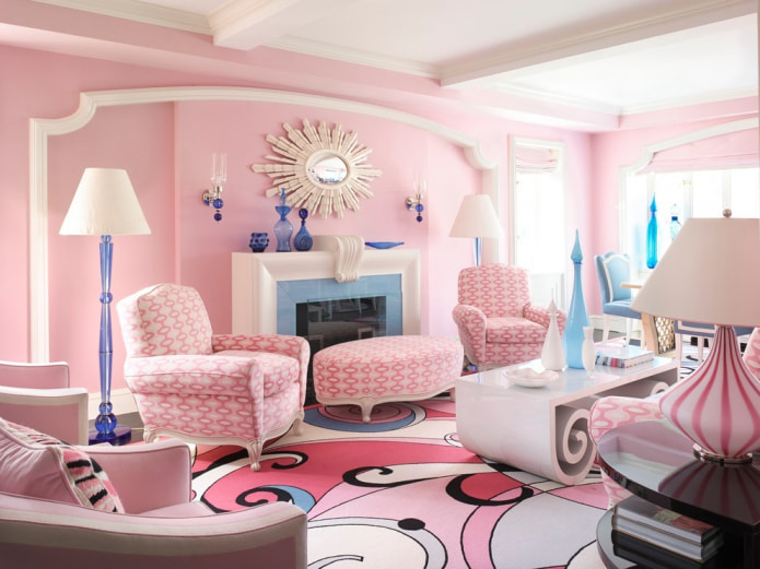 Interni rosa e blu
