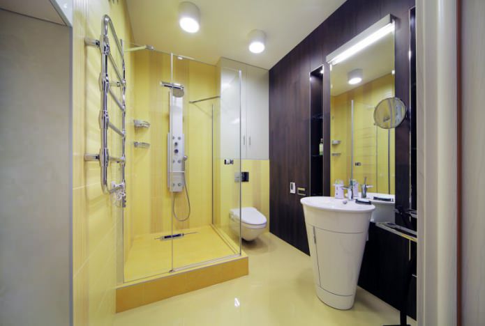 interno del bagno con cabina doccia in stile moderno