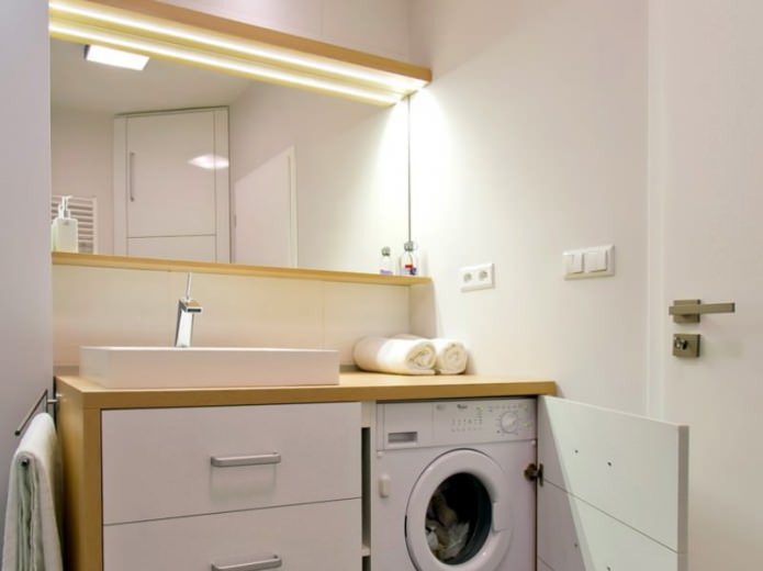 lavatrice in un bagno in stile moderno